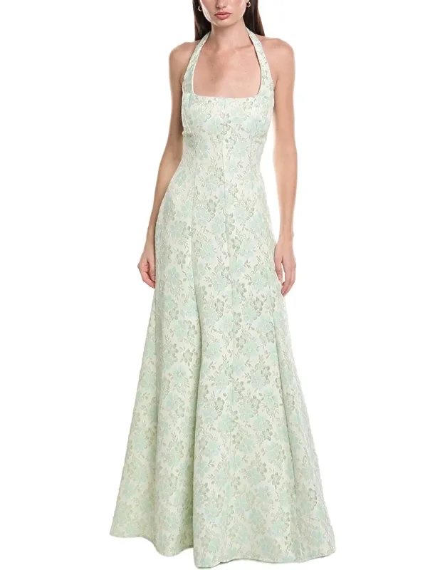 Jacquard Metallic Maxi Dress