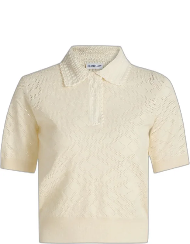 Check-knit Wool-silk Polo Shirt