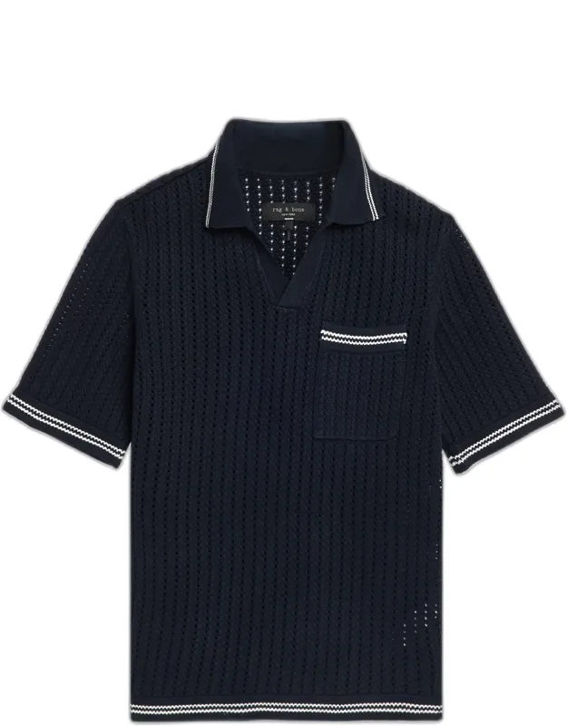 Johnny Collar Crochet Polo Shirt