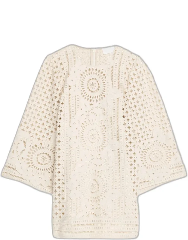 Embroidered Mini Dress