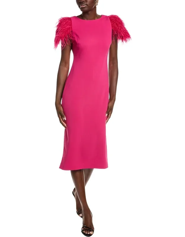 Feather Shoulder Cocktail Dress