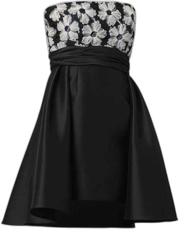 Strapless High-low Taffeta Mini Dress