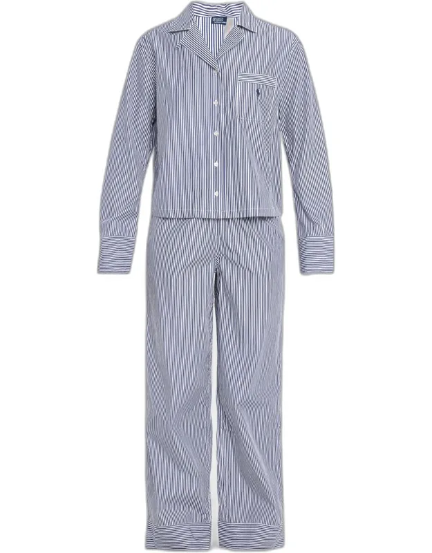 Striped Cotton Poplin Pajama Set