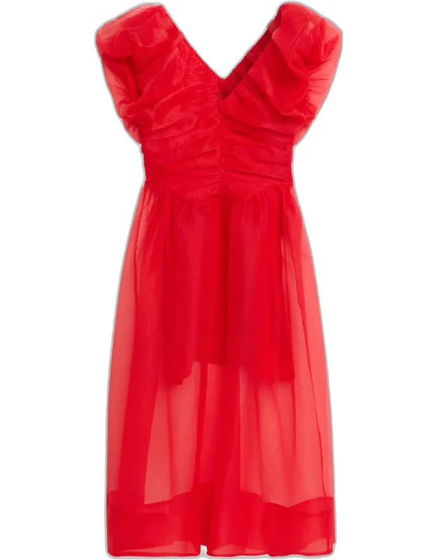 Textured Organza Midi Dress
