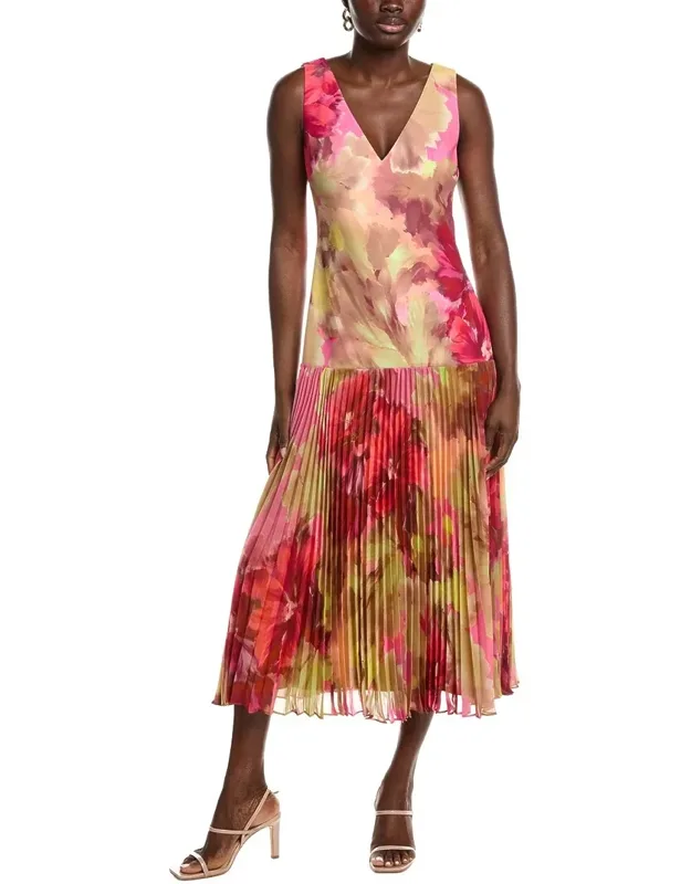 Drop Waist Pleated Cocktail Dress