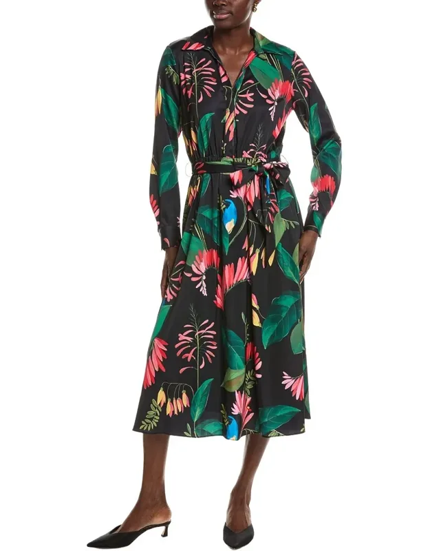 Half Placket Faux Wrap Maxi Dress