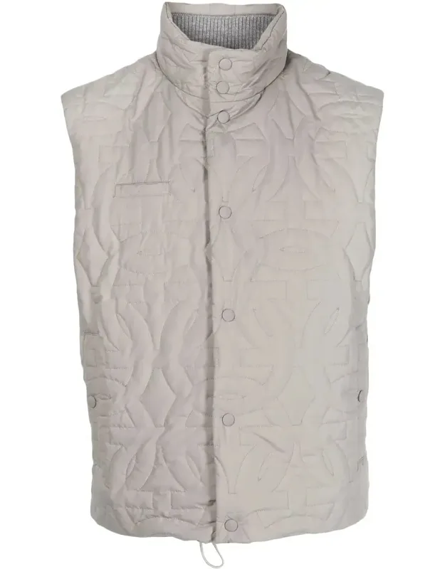 Quilted Funnel Neck Gilet