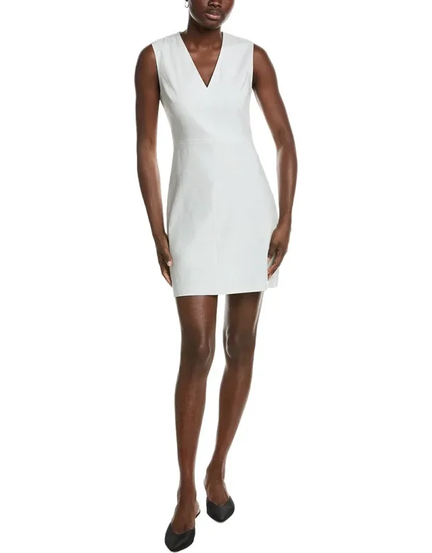 Fitted Linen-blend Sheath Dress