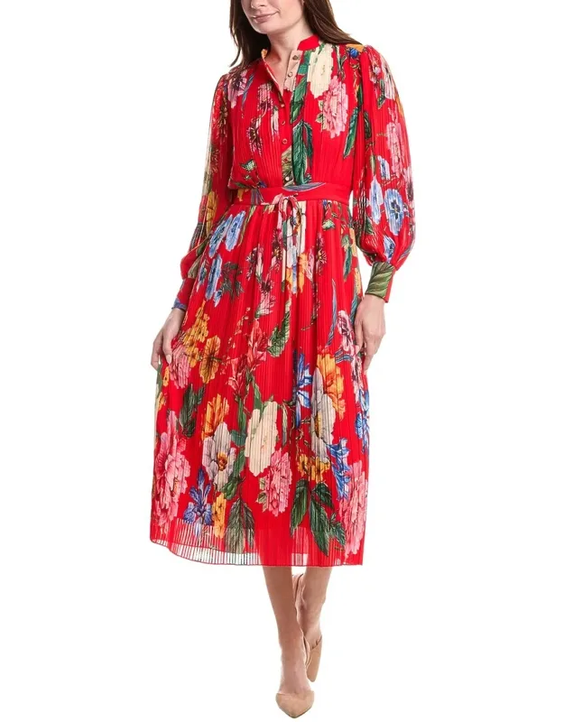 Pleated Blouson Maxi Dress