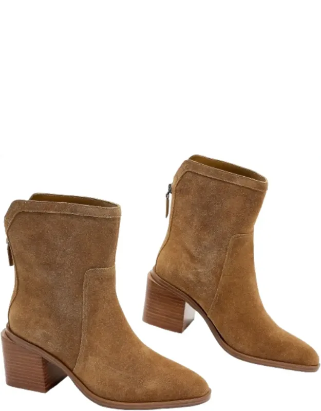 Kortimy Boots 7 Suede Block Heel Ankle Bootie