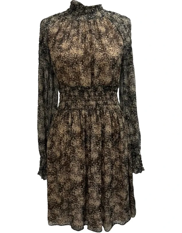 Printed Mock Neck Mini Dress