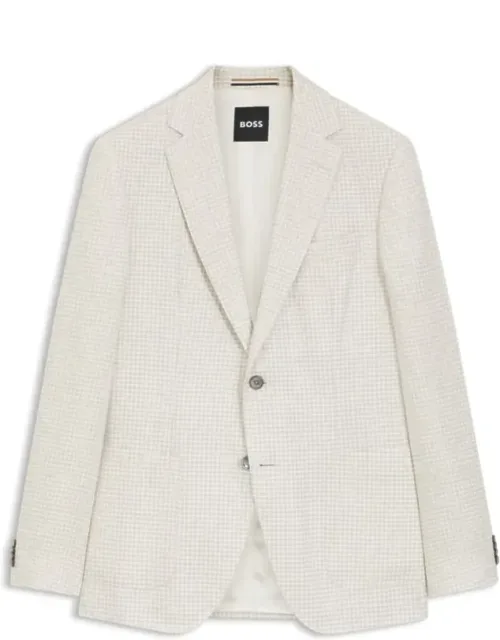 Checked Linen, Cotton, And Silk Blazer