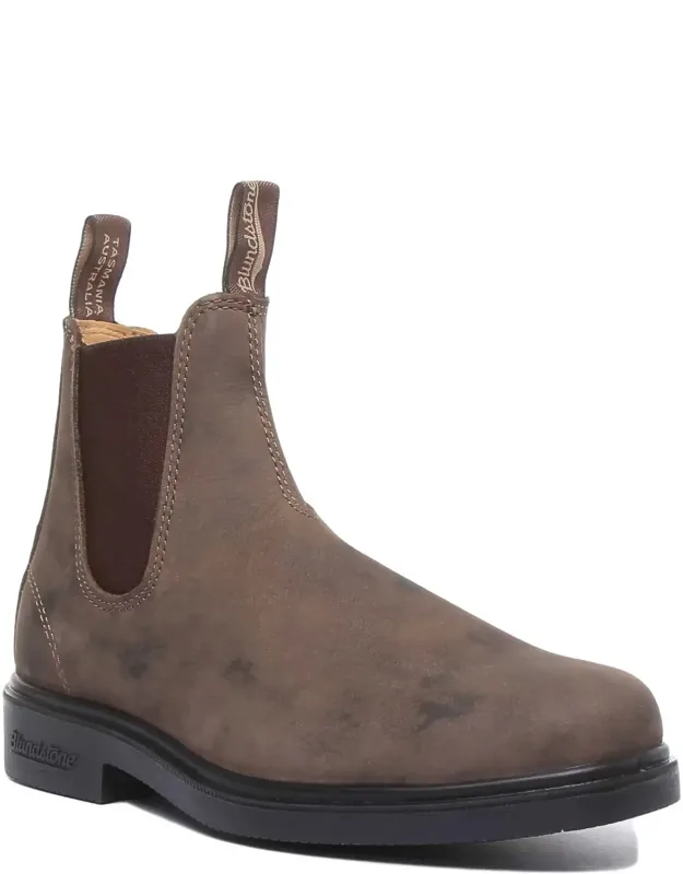 Rustic Leather Round Toe Chelsea Boots