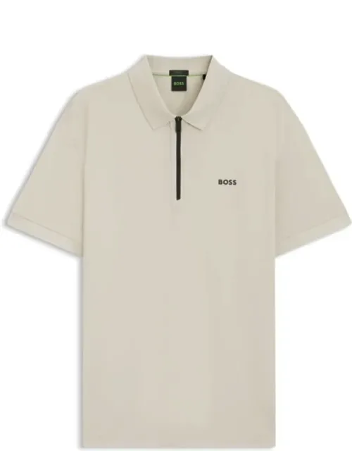 Zipper-neck Polo Shirt