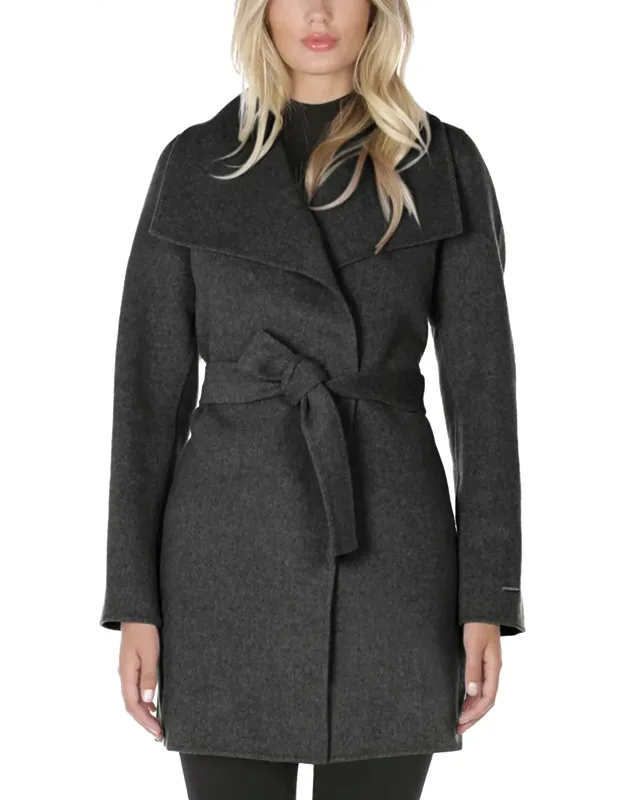 Wool Wrap Coat With Tie Belt