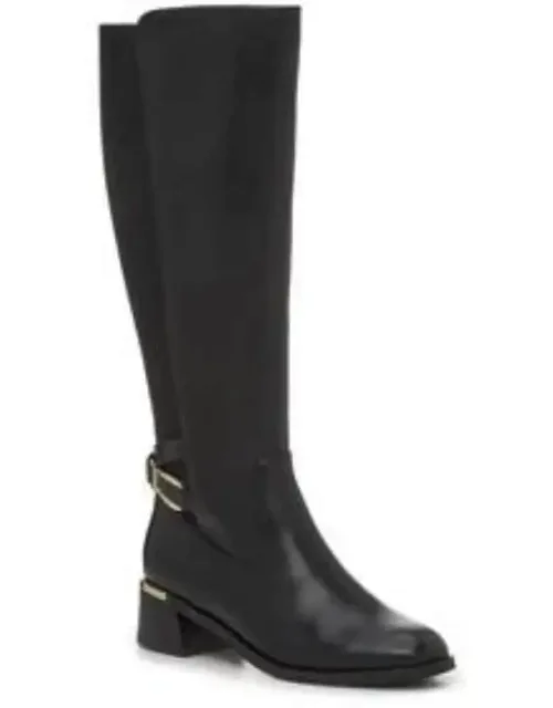 Knee High Round Toe Block Heel Riding Boots