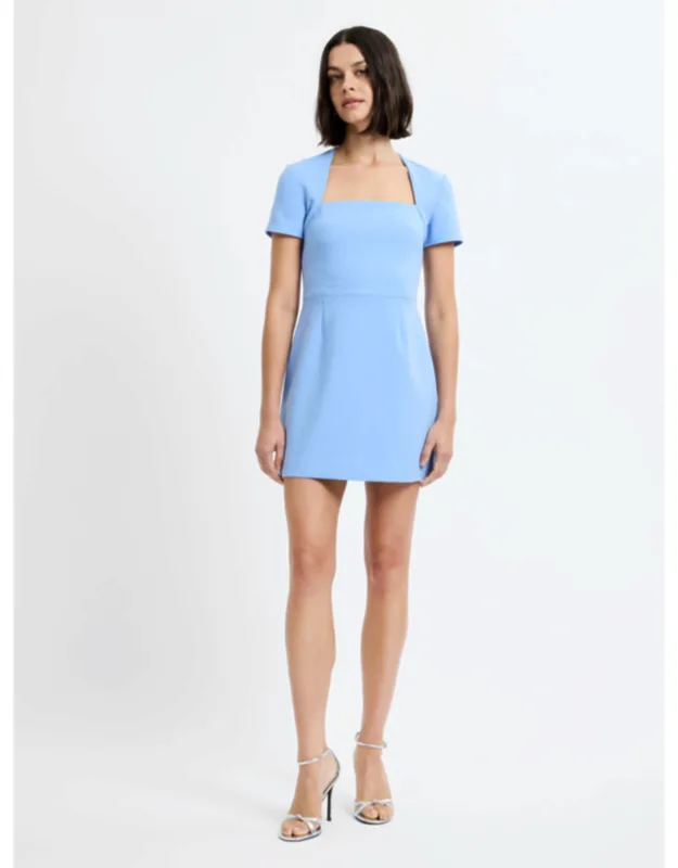 Whisper Square Neck Short Sleeve Mini Dress