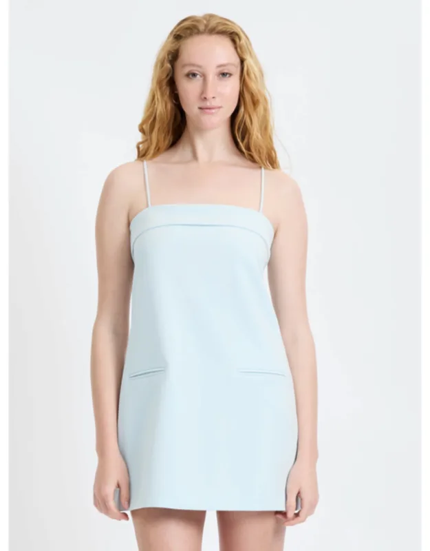Twill Foldover Strappy Dress