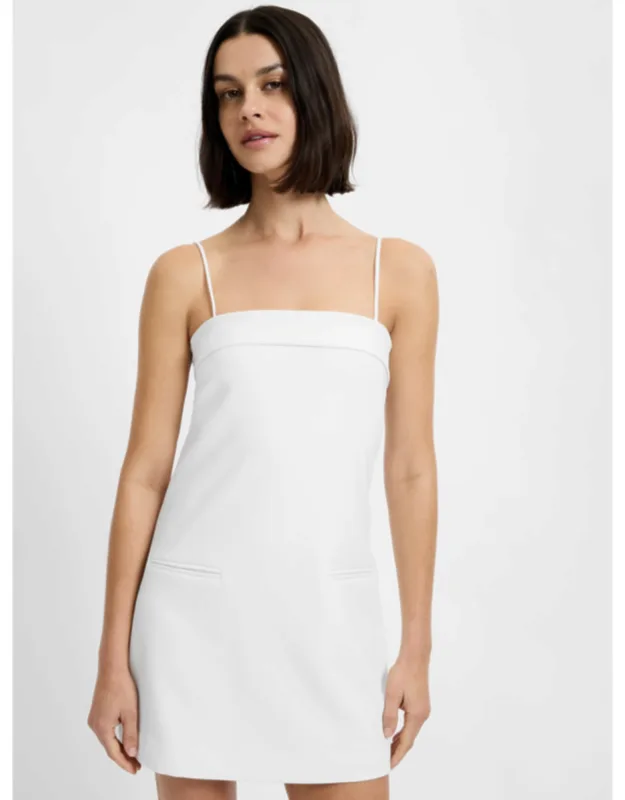 Twill Foldover Strappy Dress