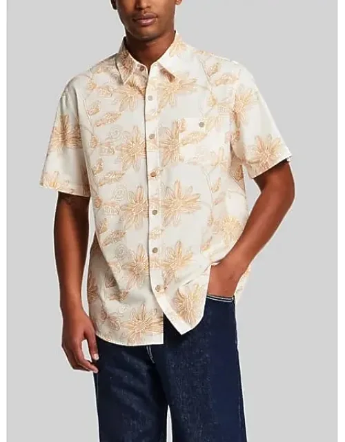 Regular Fit Modern Floral Short Sleeve Button Up Shirt