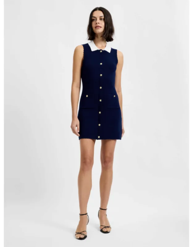 Rib Knit Contrast Dress