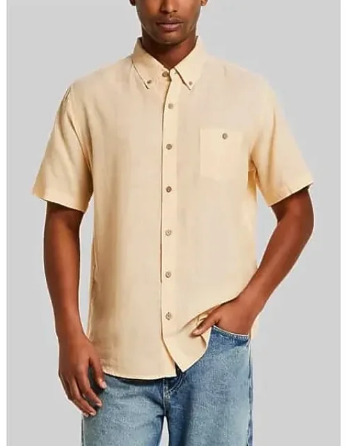 Regular Fit Dobby Stripe Woven Short Sleeve Shirt