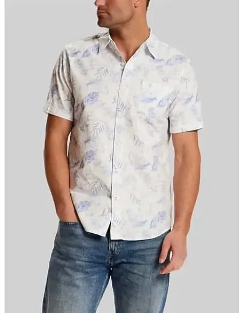 Regular Fit Seersucker Woven Short Sleeve Button Up Shirt