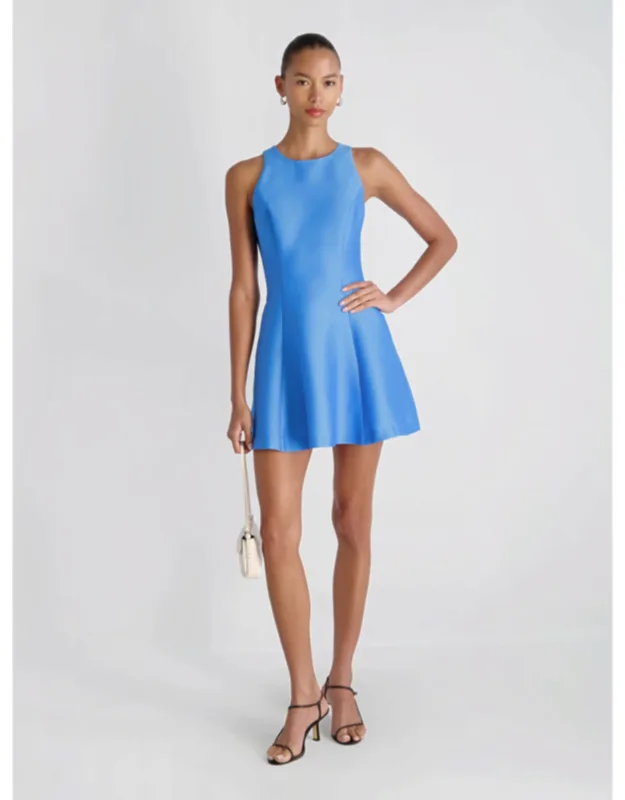 Structured Taffeta Flare Mini Dress