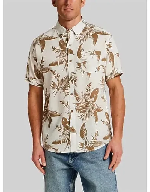 Artistic Floral Short Sleeve Button Up Shirt