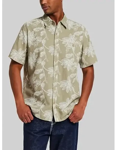 Regular Fit Modern Floral Short Sleeve Button Up Shirt