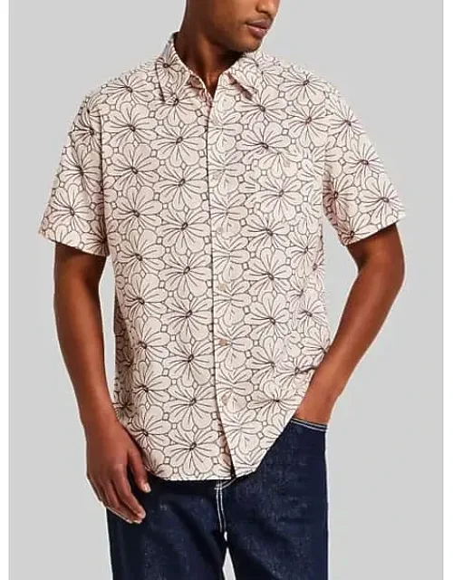 Regular Fit Modern Floral Short Sleeve Button Up Shirt