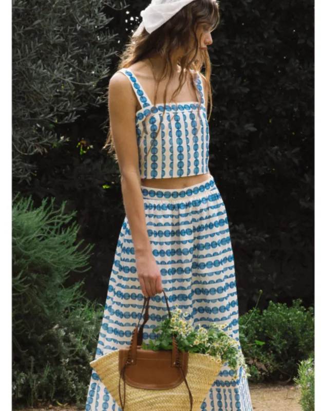 Structured Taffeta Midi Skirt
