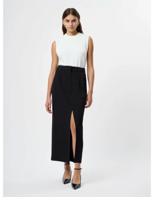 Suiting Slit Midi Skirt