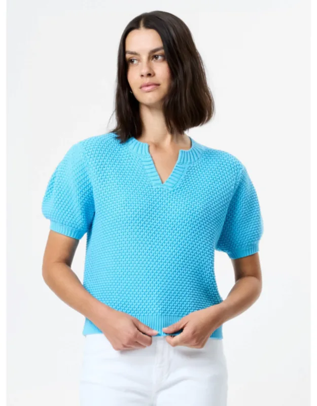 Cotton Blend V-neck Top