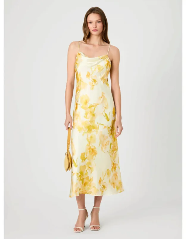 Satin Cowl Neck Dress