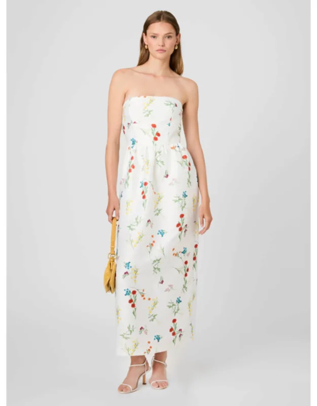 Structured Taffeta Strapless Maxi Dress