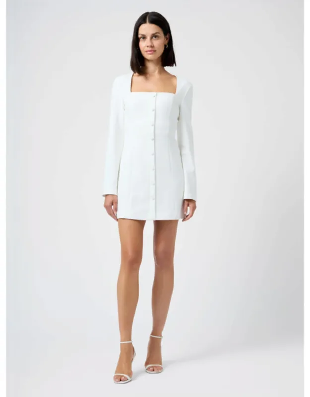 Whisper Square Neck Long Sleeve Mini Dress