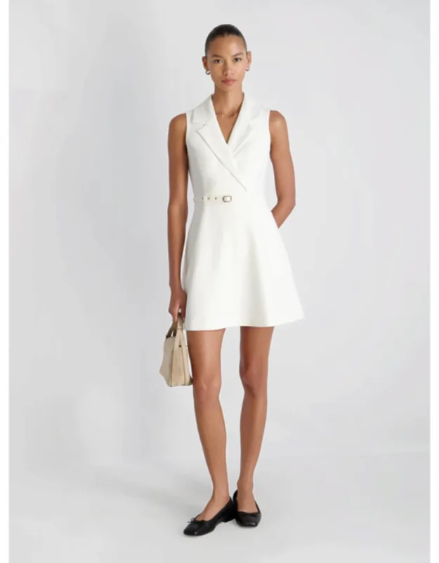 Twill Belted Sleeveless Mini Dress