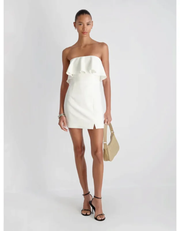 Whisper Strapless Frill Mini Dress