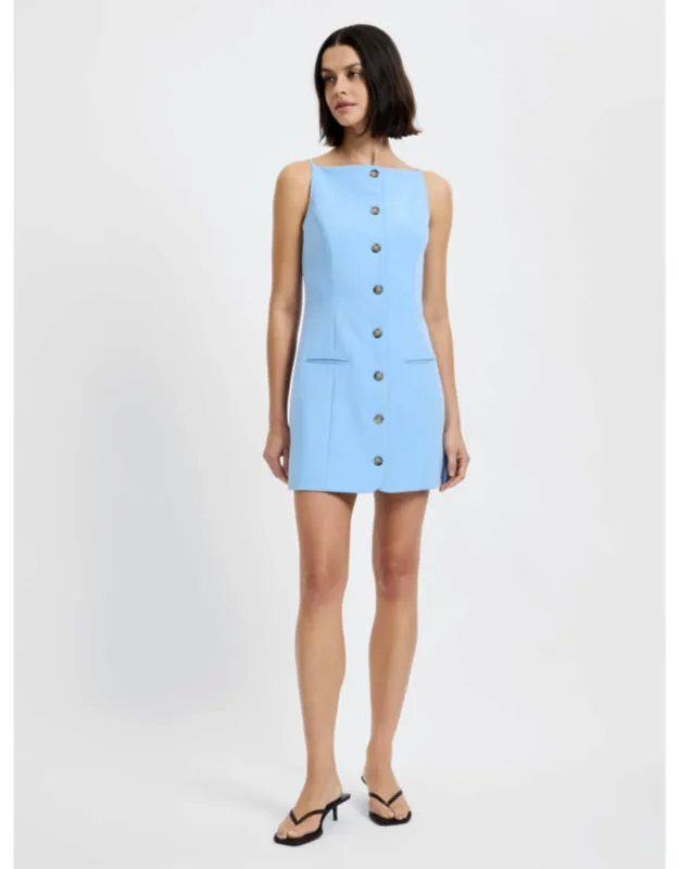 Twill Square Neck Dress