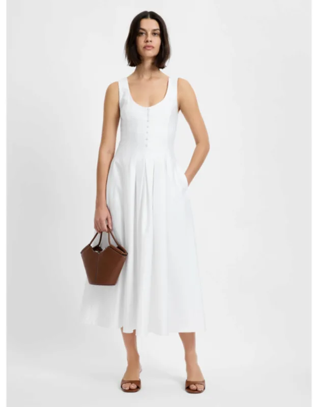 Cotton Sateen Midi Dress