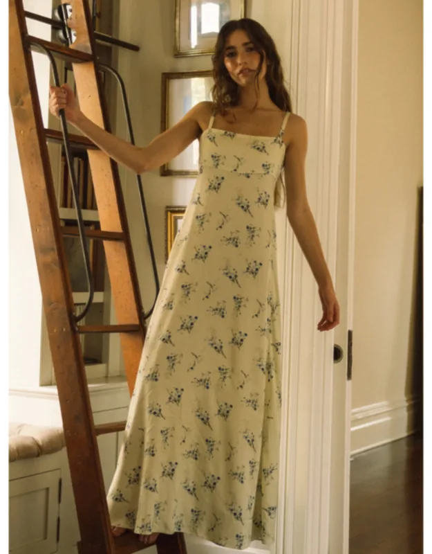 Ennis Satin Fleur Maxi Dress