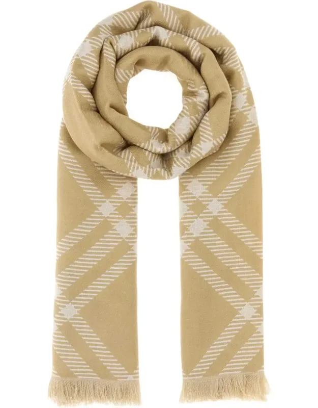 Embroidered Wool Blend Scarf
