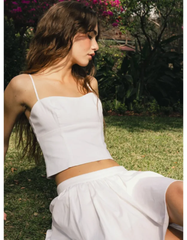Cotton Sateen Bustier Cami