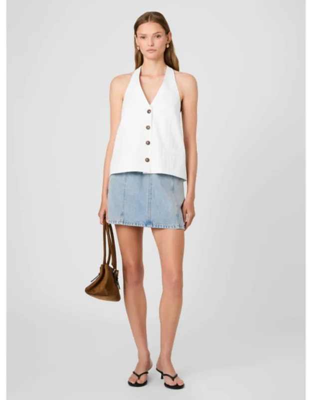 Keller Cotton Twill Boxy Halter Top