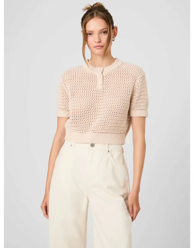 Teddy All Over Knit Short Sleeve Top