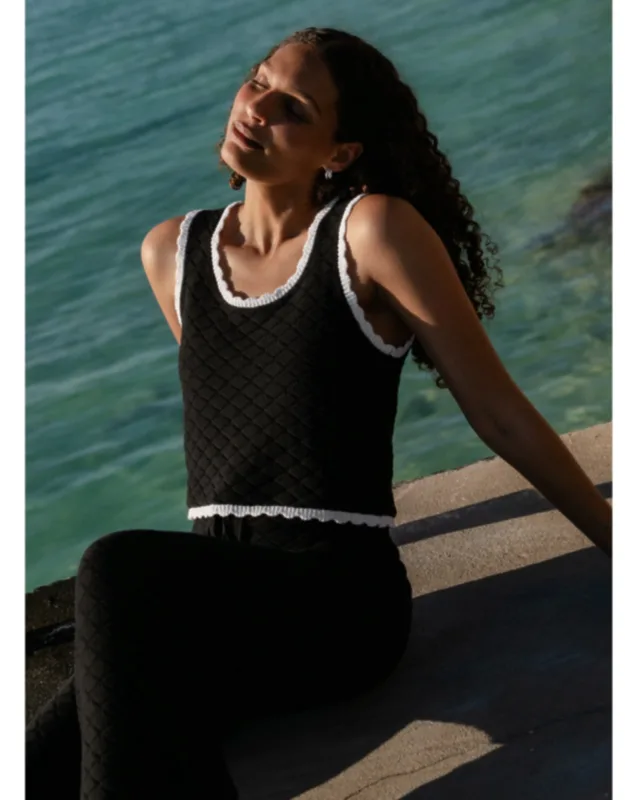 Teddy Diamond Knit Contrast Cami