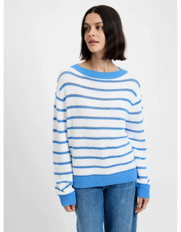 Teddy Knit Open Stripe Pullover
