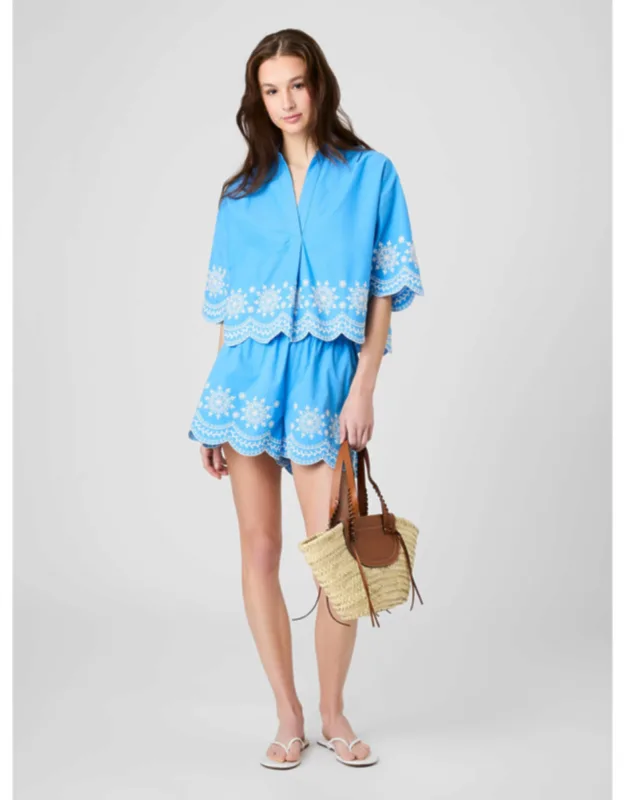 Cotton Embroidered Shorts