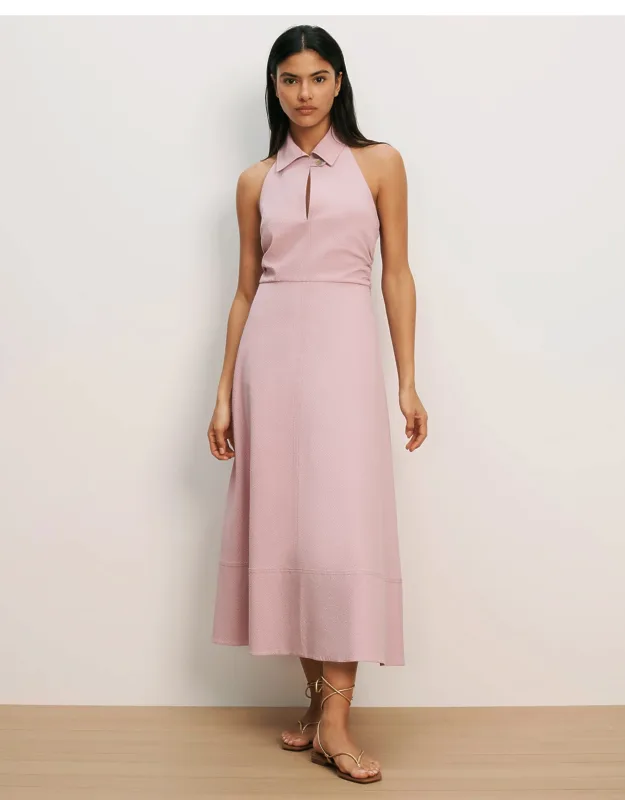 Mackey Seersucker Halter Midi Dress